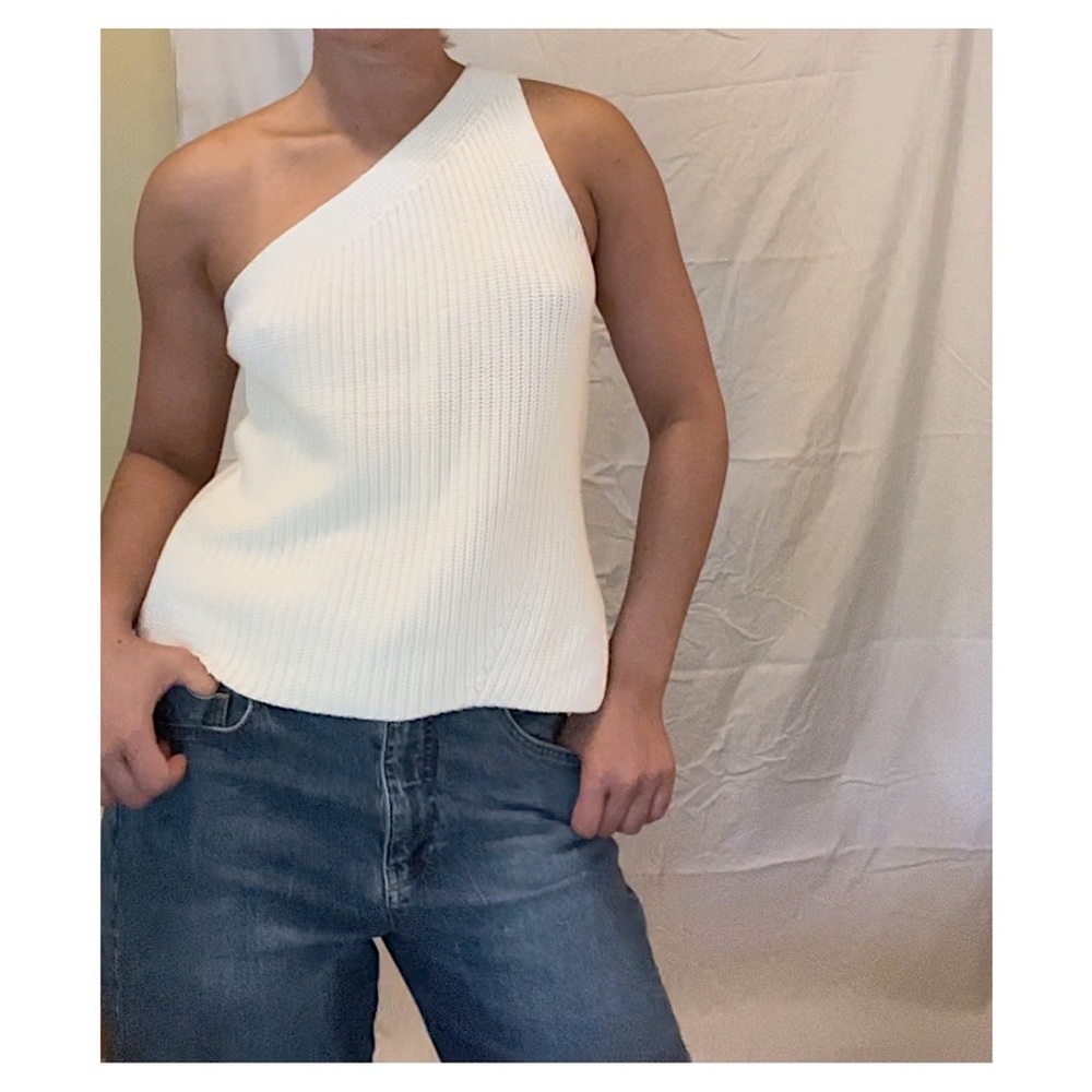 INTERMIX One Shoulder Knit Top 🐚